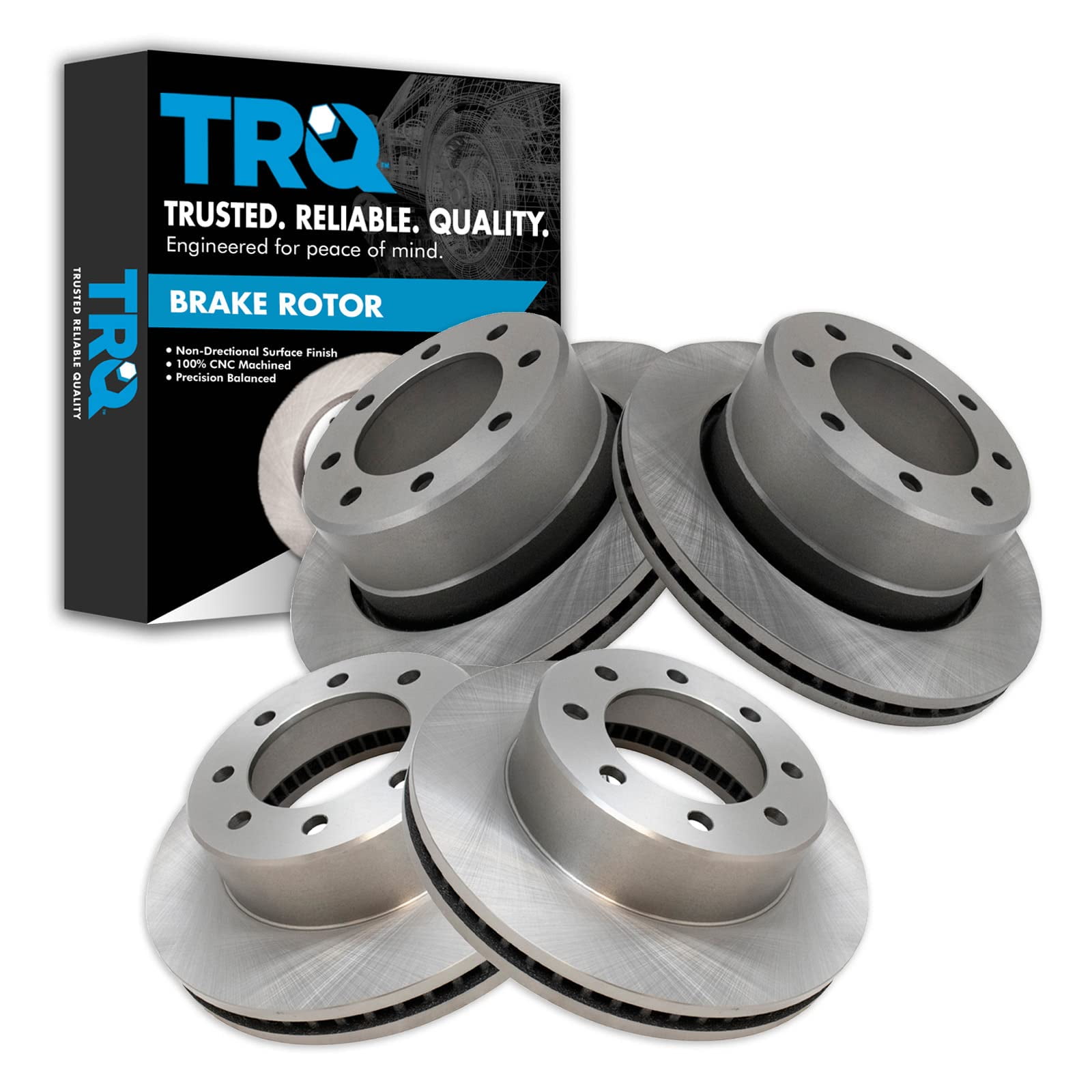 TRQ Front & Rear Brake Rotors Set Fits Select 2009-2010 Dodge Ram 2500 Ram 3500 2012 Ram 1500 2011-2022 2500 3500