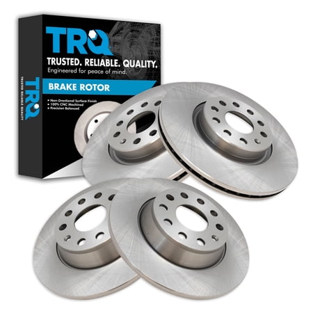 TRQ Front and Rear Brake Rotors Set Fits Select 2009-2013 Audi A3 A3 Quattro 2015 Q3 Q3 Quattro 2009-2017 Volkswagen CC 2009-2011 Eos 2010 Jetta 2009-2010 Passat Tiguan 2017-2018 Tiguan Limited
