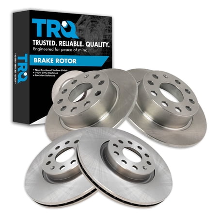 TRQ Front and Rear Brake Rotors Set Fits Select 2010-2013 Audi A3 2011-2013 A3 Quattro 2013-2017 Volkswagen Beetle 2009-2013 Eos 2014-2015 Golf 2011-2018 Jetta