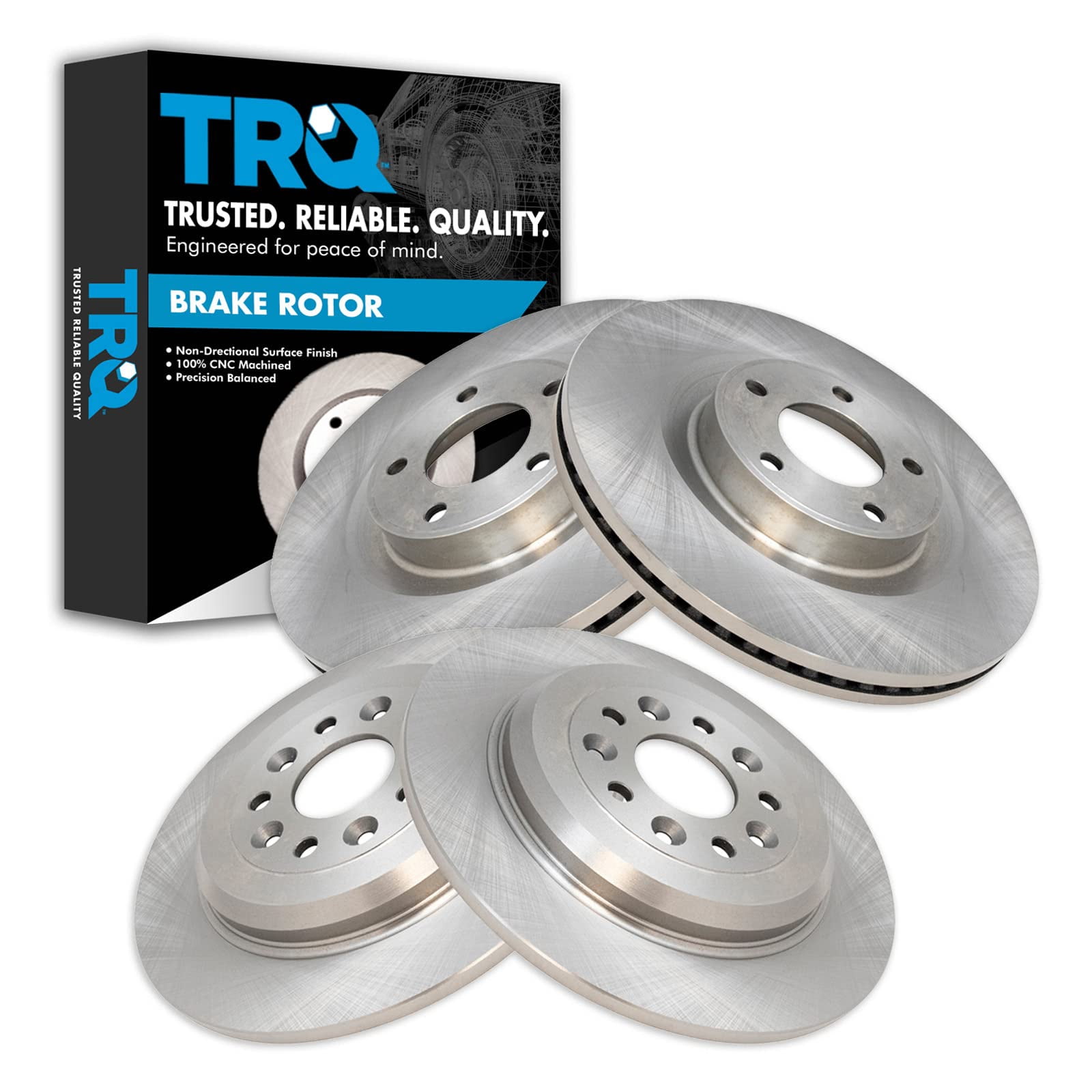 TRQ Front & Rear Brake Rotors Set Fits Select 2011-2014 Ford Edge 2011-2015 Lincoln MKX