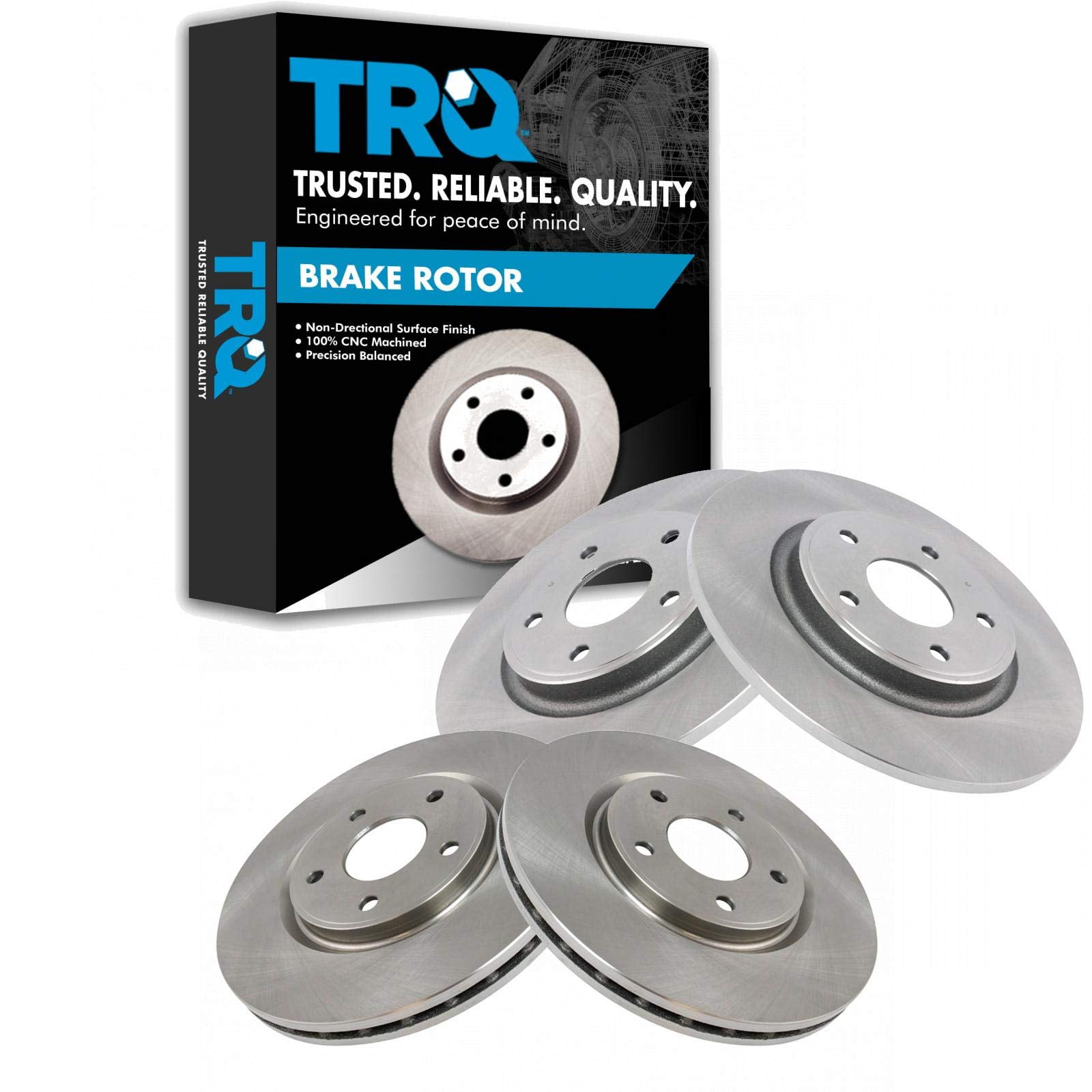 TRQ Front and Rear Brake Rotors Set Fits Select 2012-2016 Chrysler Town & Country 2011-2020 Dodge Grand Caravan 2012-2020 Journey 2012-2015 Ram C/V 2012-2014 Volkswagen Routan