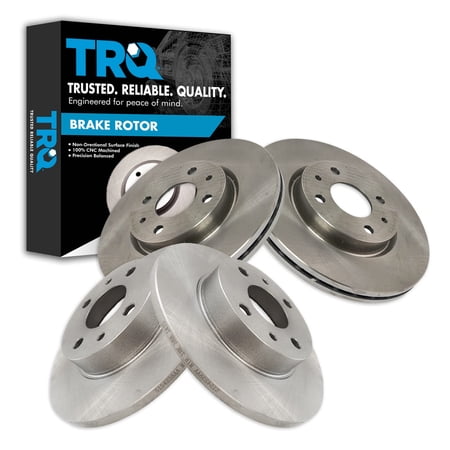 TRQ Front & Rear Brake Rotors Set Fits Select 2012-2017 Fiat 500