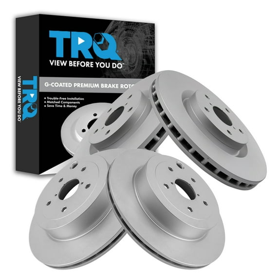 TRQ Front & Rear Brake Rotors Set Premium G-Coated Fits 2008-2014 Subaru Impreza 2015-2017 WRX STI