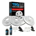 thumbnail image 1 of TRQ Front & Rear Ceramic Brake Pad Performance Rotor & Hardware Kit w/Chemicals BKA16243, 1 of 6