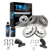 TRQ Front and Rear Brake Pad & Rotor Kit; with Chemical Kit Ceramic Fits 2004-2012 Mitsubishi Galant