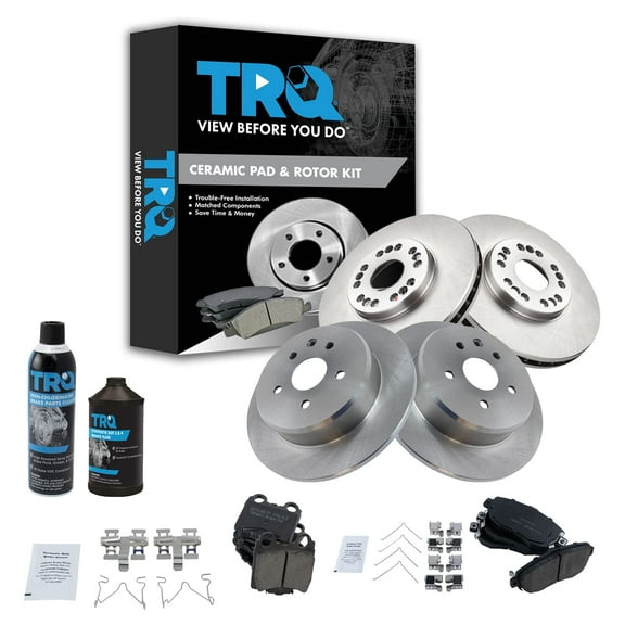 TRQ Front & Rear Ceramic Brake Pad & Rotor Kit w/Chemicals for Lexus GS IS BKA16503 Fits select: 2002-2010 LEXUS SC