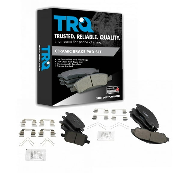 TRQ Front & Rear Ceramic Disc Brake Pad Kit for Buick Cadillac Chevrolet GMC New BFA20306 Fits select: 2018-2020 CHEVROLET TRAVERSE, 2017-2020 GMC ACADIA