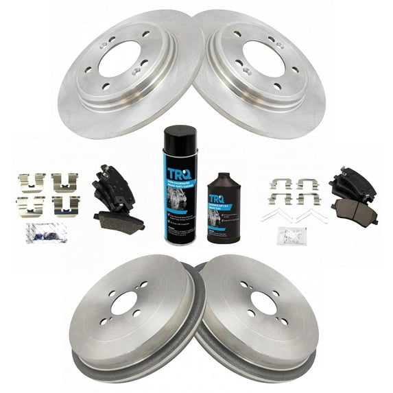 TRQ Front & Rear Ceramic Disc Brake Pad & Rotor Kit w/Chemicals for Ioniq Niro BKA15620 Fits select: 2017 KIA NIRO, 2017-2019 HYUNDAI IONIQ