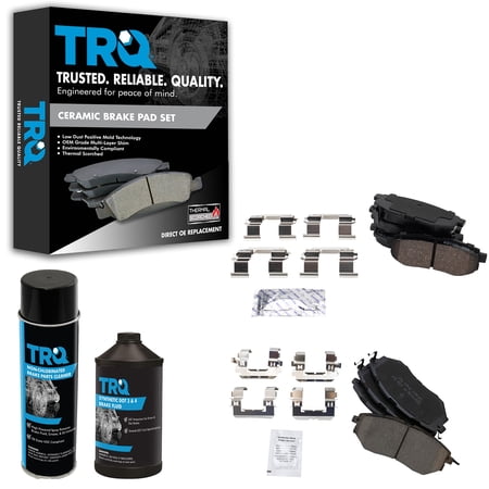 TRQ Front & Rear Ceramic Disc Brake Pad Set Kit w/ Chemicals for Subaru New BFA12804
