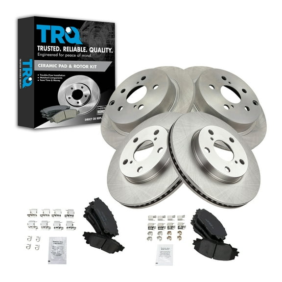 TRQ Front & Rear Ceramic Pads Rotors Drums & Brake Shoe Kit Set Fits Select Prius V