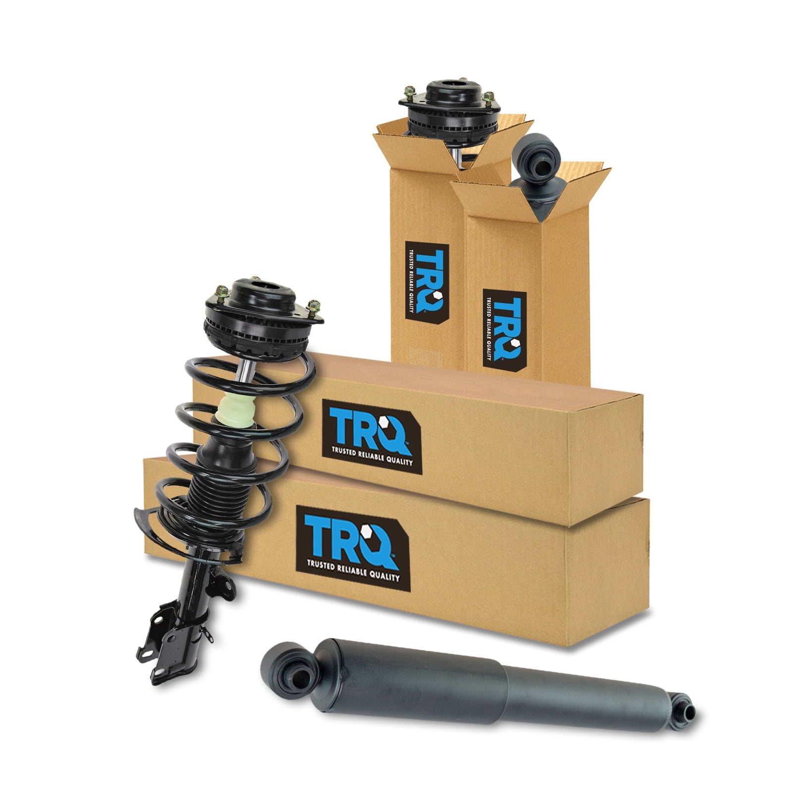 TRQ Front and Rear Complete Strut Assembly & Shock Absorber Kit Complete Strut & Coil Spring Assembly Fits Select 2008-2016 Chrysler Town & Country 2008-2020 Dodge Grand Caravan