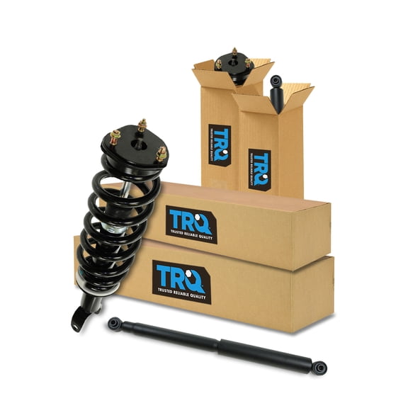 TRQ Front and Rear Complete Strut Assembly & Shock Absorber Kit Complete Strut & Coil Spring Assembly Fits Select 2009-2010 Dodge Ram 1500 2011-2018 Ram 1500 2019-2020 1500 Classic