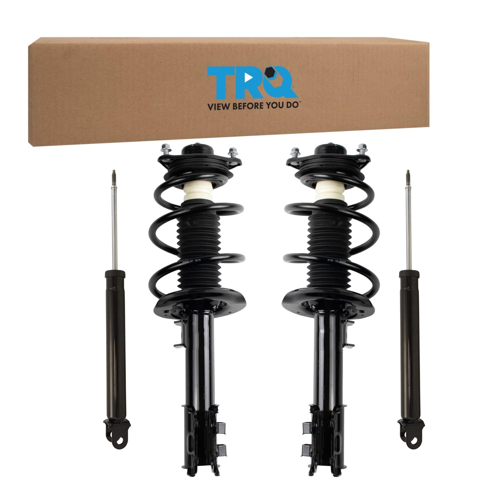 TRQ Front and Rear Complete Strut Assembly & Shock Absorber Kit Complete Strut & Coil Spring Assembly Fits Select 2011-2014 Hyundai Sonata 2011-2015 Kia Optima