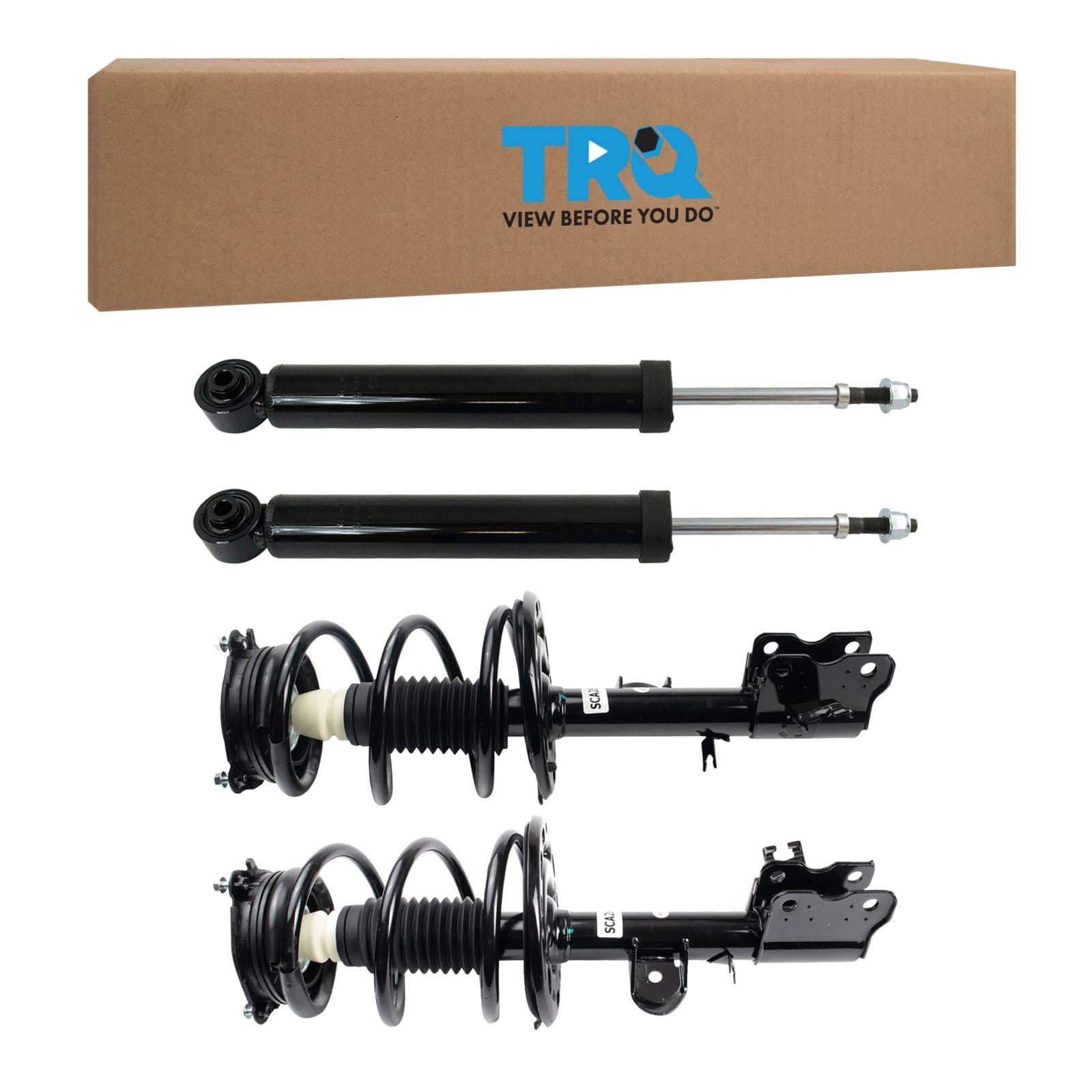 TRQ Front Rear Complete Loaded Strut Spring Assembly Shock Absorber 4pc Kit Set