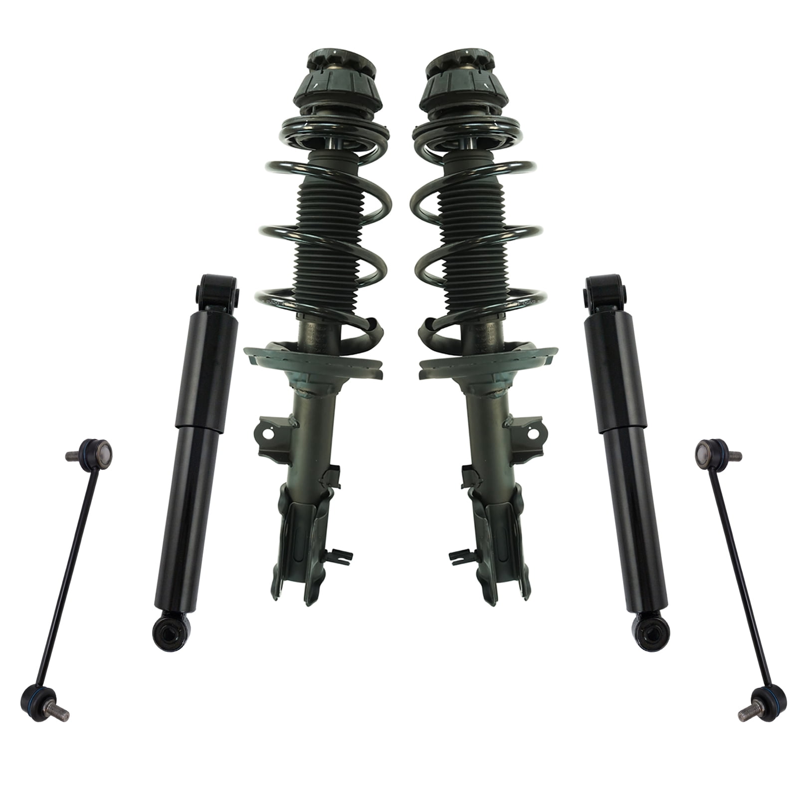 TRQ Front Rear Complete Strut Spring Assembly Shock Sway Link 6pc Kit for Accent SKA67302 Fits select: 2012-2017 HYUNDAI ACCENT