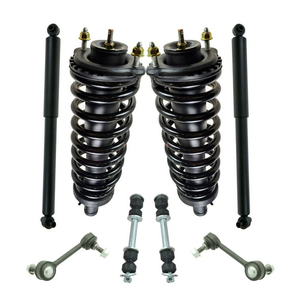 TRQ Front Rear Complete Strut Spring Assembly Shock Sway Link Kit for Envoy SUV SKA67258 Fits select: 2008 CHEVROLET TRAILBLAZER LS/LT, 2008-2009 GMC ENVOY