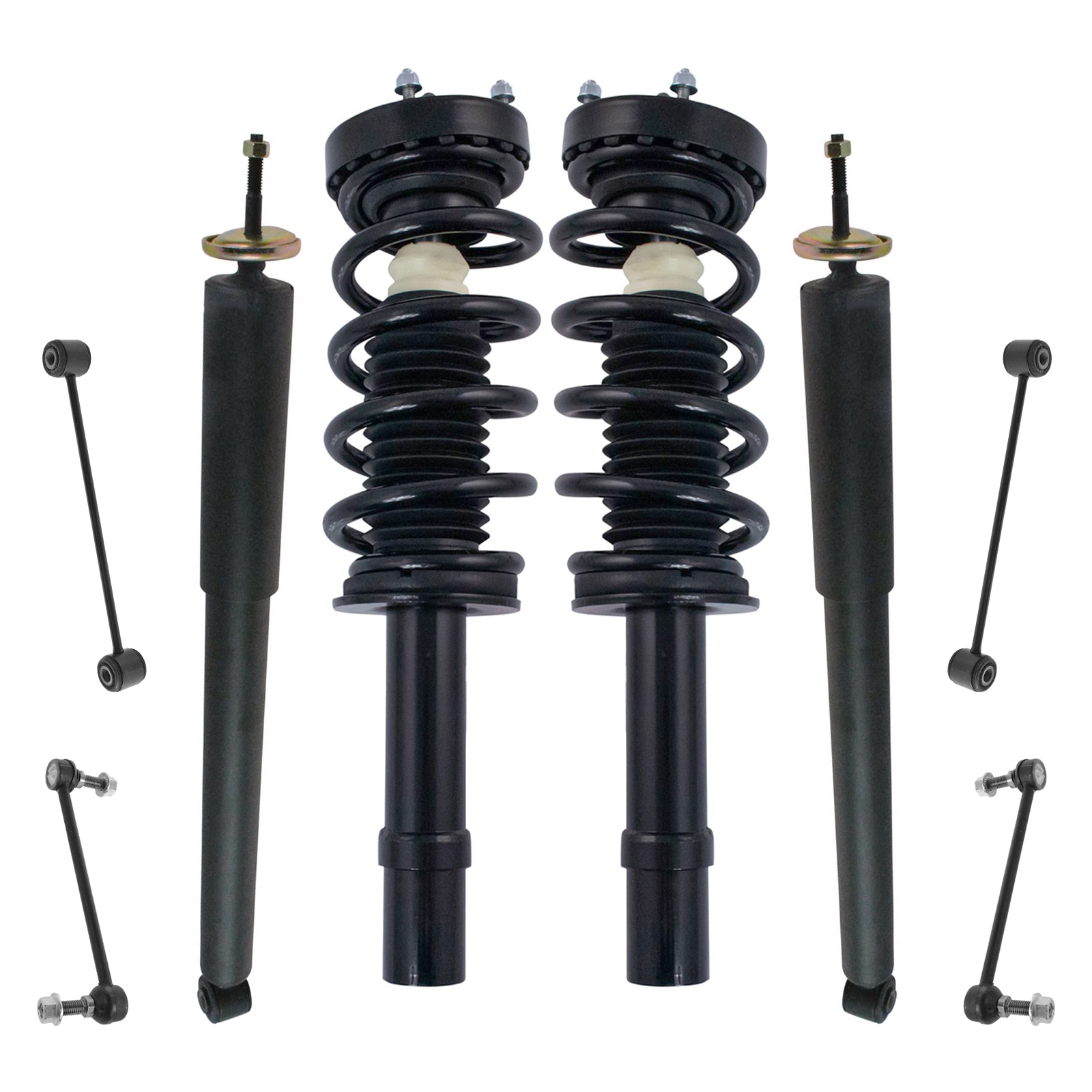 TRQ Front Rear Complete Strut Spring Assembly Shock Sway Link Kit for ...