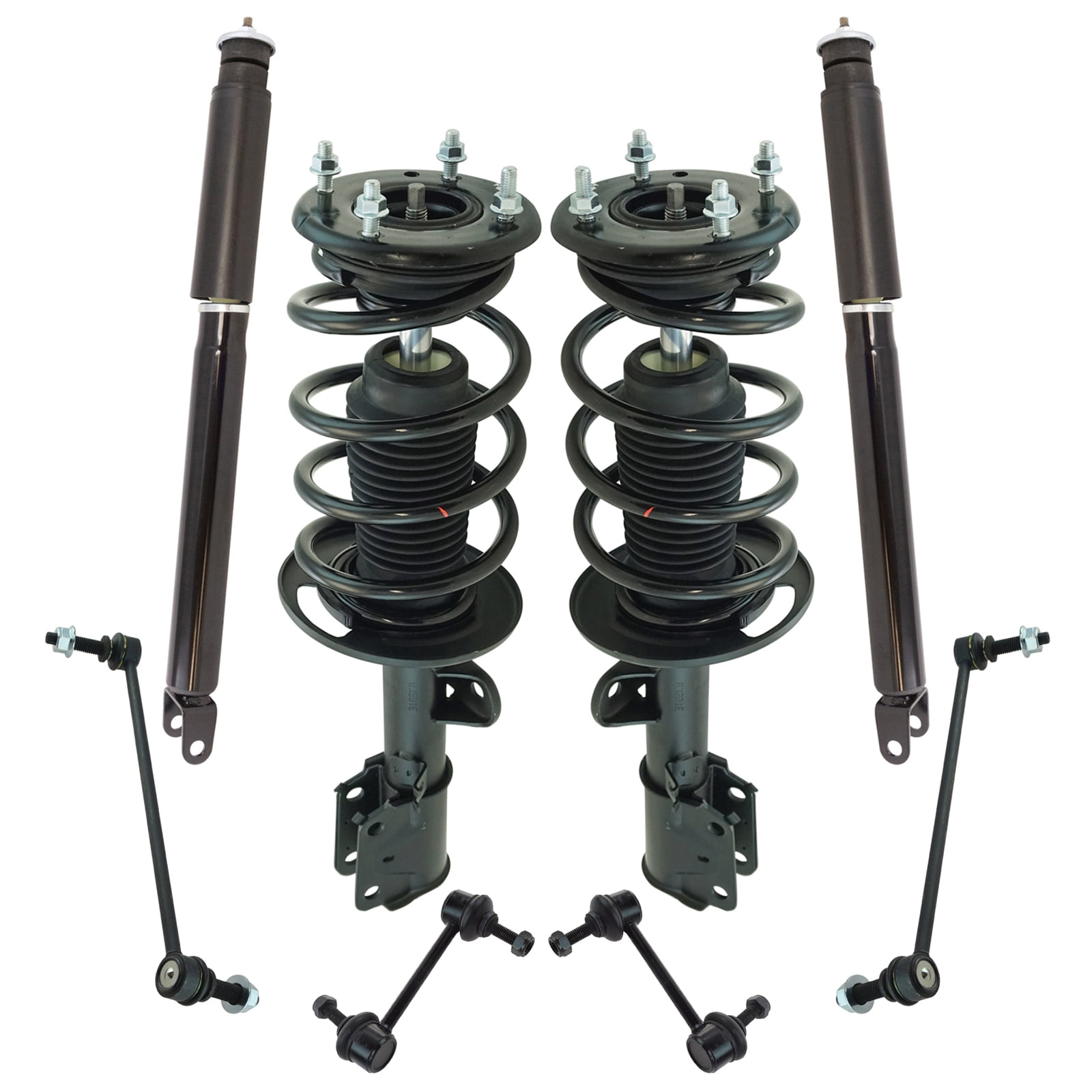 TRQ 8 Piece Front Suspension Strut Assembly Rear Shocks with Sway Bar Links Set SCA67079 Fits select: 2008-2012 JEEP LIBERTY, 2007-2011 DODGE NITRO