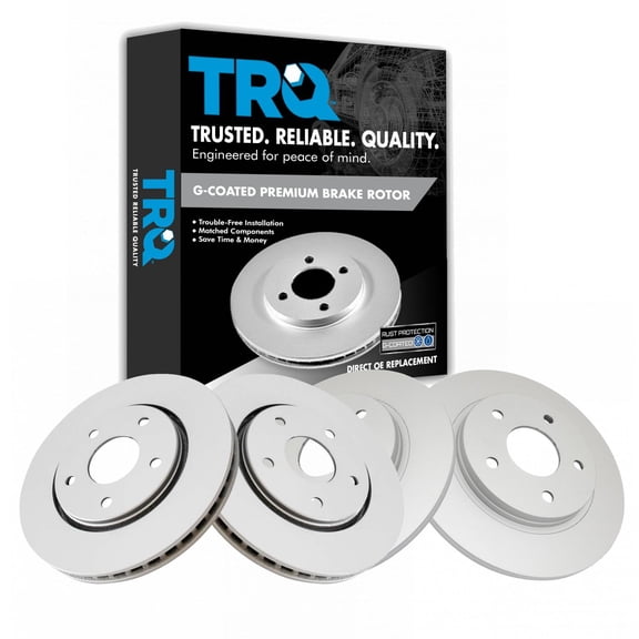 TRQ Front and Rear Brake Rotors Set Premium G-Coated Fits Select 2008-2016 Chrysler Town & Country Dodge Grand Caravan 2009-2013 Journey 2012-2014 Ram C/V 2009-2012 Volkswagen Routan