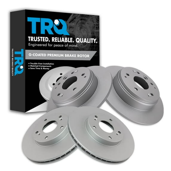 TRQ Front and Rear Brake Rotors Set Premium G-Coated Fits Select 2003-2011 Honda Element