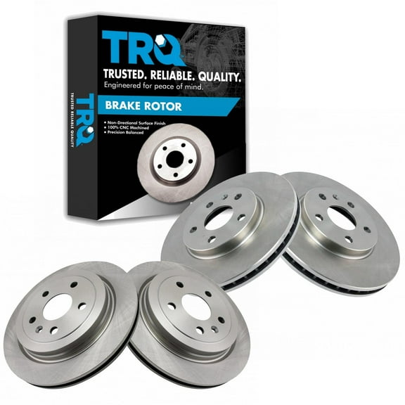 TRQ Front & Rear Disc Brake Rotor Kit for 08-14 Cadillac CTS New BRA13925