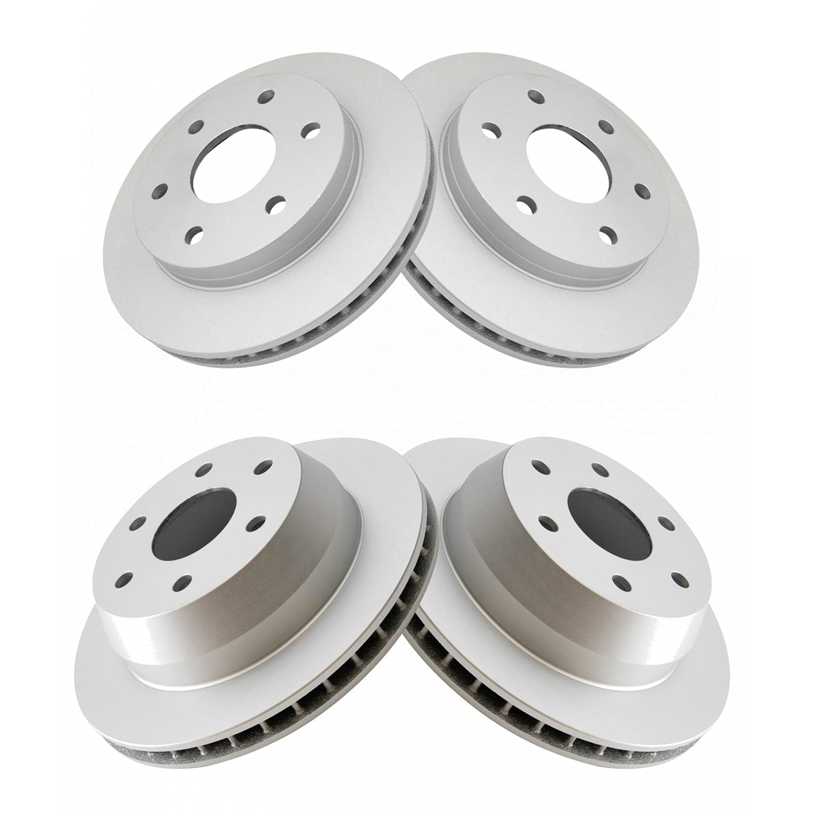 TRQ Front & Rear G-Coated Disc Brake Rotor 4pc Kit Set for GM Pickup ...