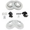 thumbnail image 1 of TRQ Front and Rear Performance Brake Pad & Rotor Kit Brake Pads Brake Rotors Set Ceramic Premium G-Coated Fits Select 2009-2010 Volkswagen Beetle 1999 Jetta, 1 of 6