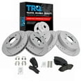 thumbnail image 1 of TRQ Front and Rear Performance Brake Pad & Rotor Kit Brake Pads Brake Rotors Set Semi-Metallic Premium G-Coated Fits Select 2002-2007 Buick Rendezvous, 1 of 6