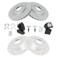 thumbnail image 1 of TRQ Front Rear Performance Drilled & Slotted Brake Rotor Ceramic Pads & Hardware, 1 of 7
