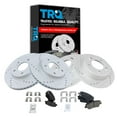thumbnail image 1 of TRQ Front Rear Performance Drilled & Slotted Brake Rotor & Posi Ceramic Pad Set, 1 of 4