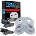 thumbnail image 1 of TRQ Front & Rear Performance Drilled & Slotted Rotor & Posi Ceramic Pad Kit, 1 of 6
