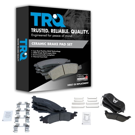 TRQ Front & Rear Posi Ceramic Brake Pad Kit for Ford Explorer Sport Trac BFA12998 Fits select: 2006-2010 MERCURY MOUNTAINEER