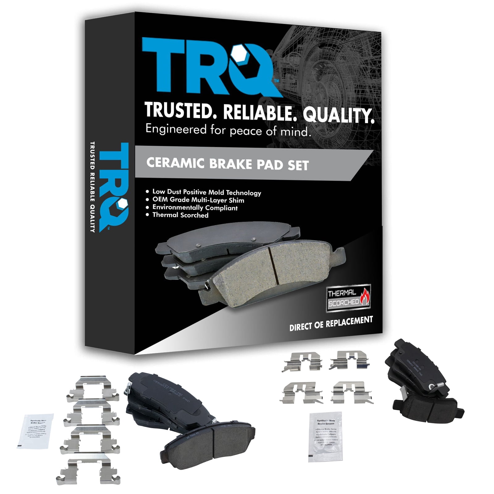 TRQ Front & Rear Posi Ceramic Disc Brake Pad Set Kit for Honda Odyssey New BFA12997