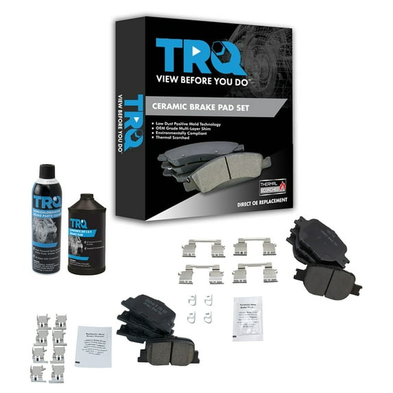 TRQ Front & Rear Premium Ceramic Brake Pad Kit w/Chemicals for 05-10 Scion tC BFA15130 Fits select: 2005-2010 TOYOTA SCION TC