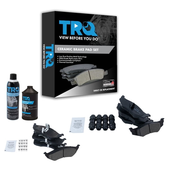 TRQ Front & Rear Premium Ceramic Disc Brake Pad Kit w/Chemicals for Chrysler BFA15277 Fits select: 2004-2005 DODGE NEON SXT, 2003 DODGE NEON SX 2.0
