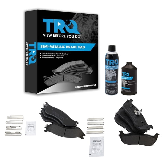 TRQ Front & Rear Premium Metallic Disc Brake Pad Kit w/Chemicals for Ford Truck BFA15214 Fits select: 2000-2003 FORD F150, 1997-2002 FORD EXPEDITION