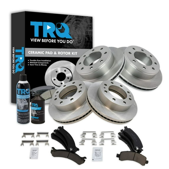 TRQ Front & Rear Premium Posi Ceramic Brake Pad & Rotor Kit w/Chemicals BKA17978 Fits select: 2008-2018 CHEVROLET EXPRESS G2500, 2009-2018 CHEVROLET EXPRESS G3500