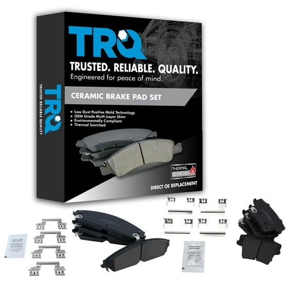 TRQ Front & Rear Premium Posi Ceramic Brake Pad Set Kit for Chrysler Dodge BFA12961