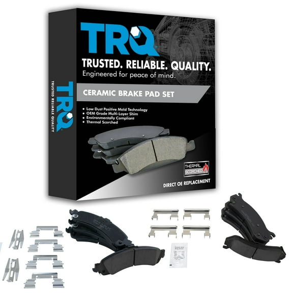 TRQ Front & Rear Premium Posi Ceramic Brake Pads Kit for GM Truck SUV BFA12918