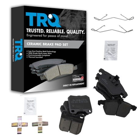 TRQ Front & Rear Premium Posi Ceramic Disc Brake Pad Kit for 9-3 Saab Saturn BFA13107
