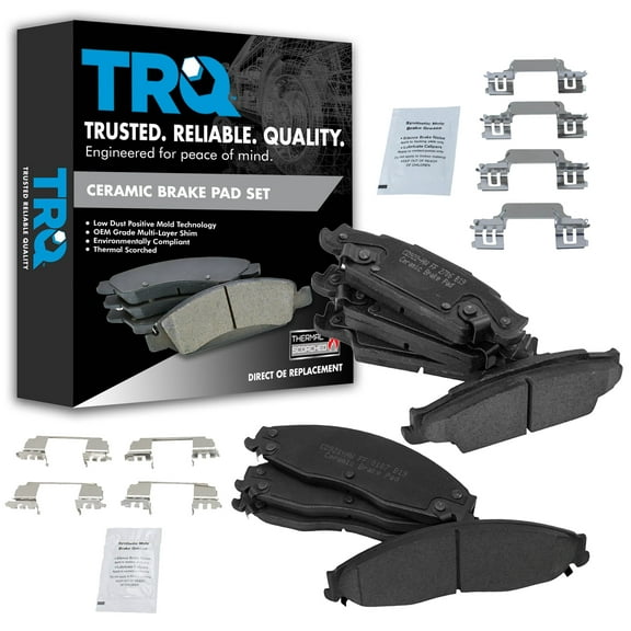 TRQ Front & Rear Premium Posi Ceramic Disc Brake Pad Kit for Cadillac New BFA13095