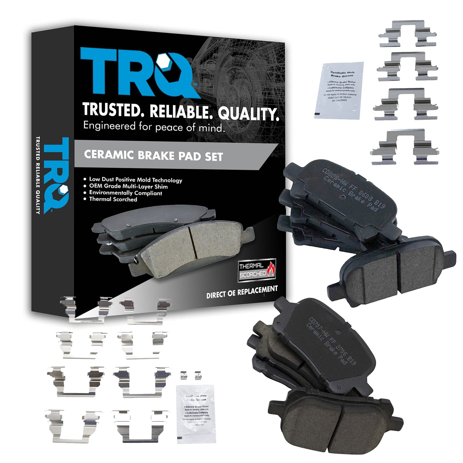 Trq Front Rear Premium Posi Ceramic Disc Brake Pad Set For Toyota New