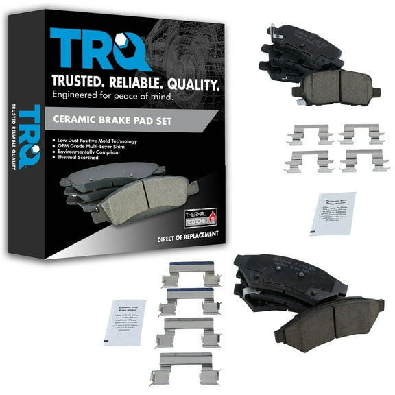 TRQ Front & Rear Premium Posi Ceramic Disc Brake Pads for Buick Pontiac New BFA13098