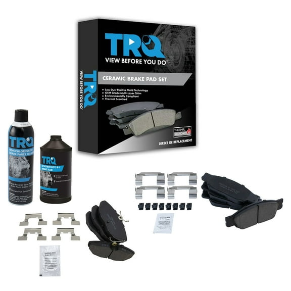 TRQ Front & Rear Premium Posi Cermaic Disc Brake Pad Kit w/Chemicals BFA15162 Fits select: 2002-2005 FORD THUNDERBIRD, 2000-2006 LINCOLN LS