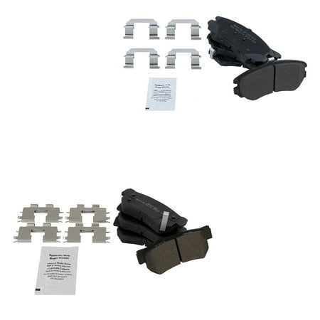 TRQ Front & Rear Premium Posi Semi-Metallic Brake Pad Kit for Kia Hyundai BFA14330