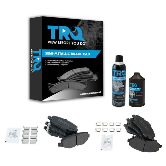 TRQ Front & Rear Premium Semi Metallic Disc Brake Pad w/Chemicals for Chrysler BFA15108 Fits select: 2015-2018 JEEP WRANGLER UNLIMITED, 2012-2014 JEEP WRANGLER