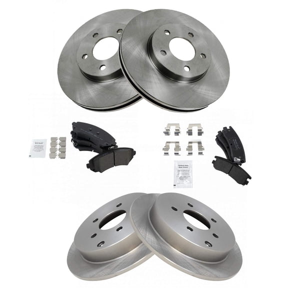 TRQ Front & Rear Semi Metallic Brake Pad & Rotor Kit Fits Select Buick Chevy Olds