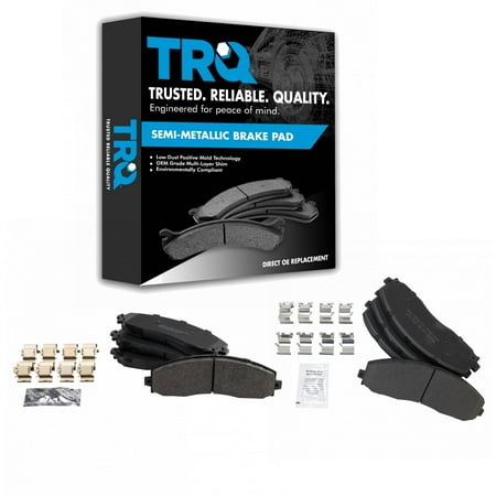 TRQ Front & Rear Semi-Metallic Disc Brake Pad Kit for F250 F350 F450 Super Duty BFA20257
