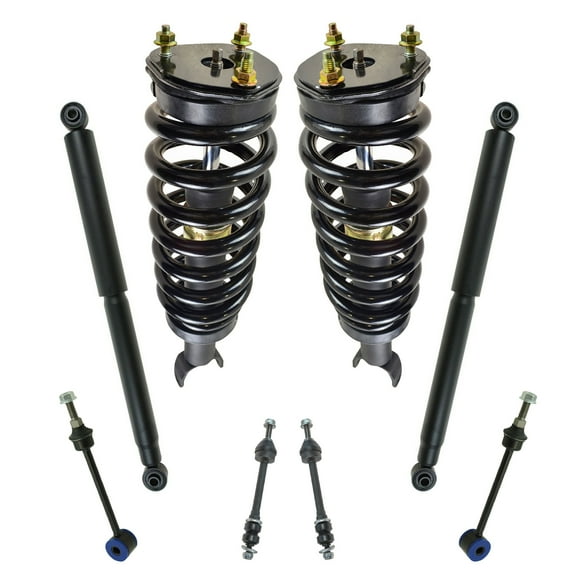 TRQ Front Rear Suspension Shock Strut Spring Sway Link Set 8pc for Ram 1500 4WD SKA67248