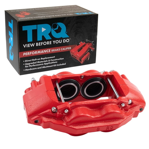 TRQ Front Right Brake Caliper w/Bracket Performance Red Passenger Side Fits 2016-2022 Toyota Sequoia 2016-2021 Tundra